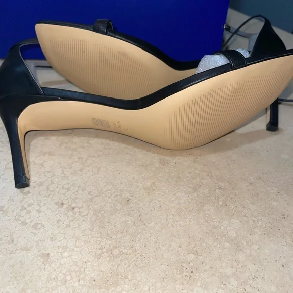 STUART WEITZMAN Amelina 75 Leather Ankle Strap Heel Sandals Black Size 12 US - Picture 7 of 9